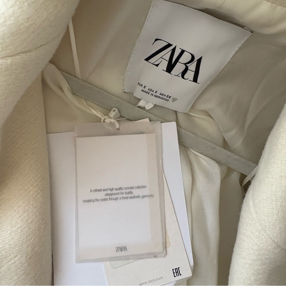 Zara Women's Ivory Double-Breasted Trench Coat - Picture 8 of 12